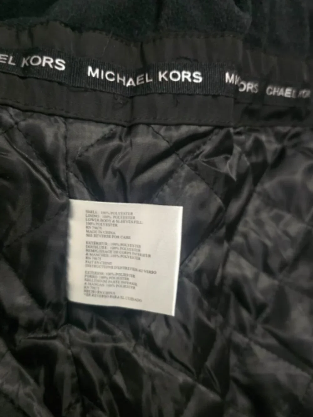 Michael Michael Kors Women Black Utility Hooded Jacket - Size XL